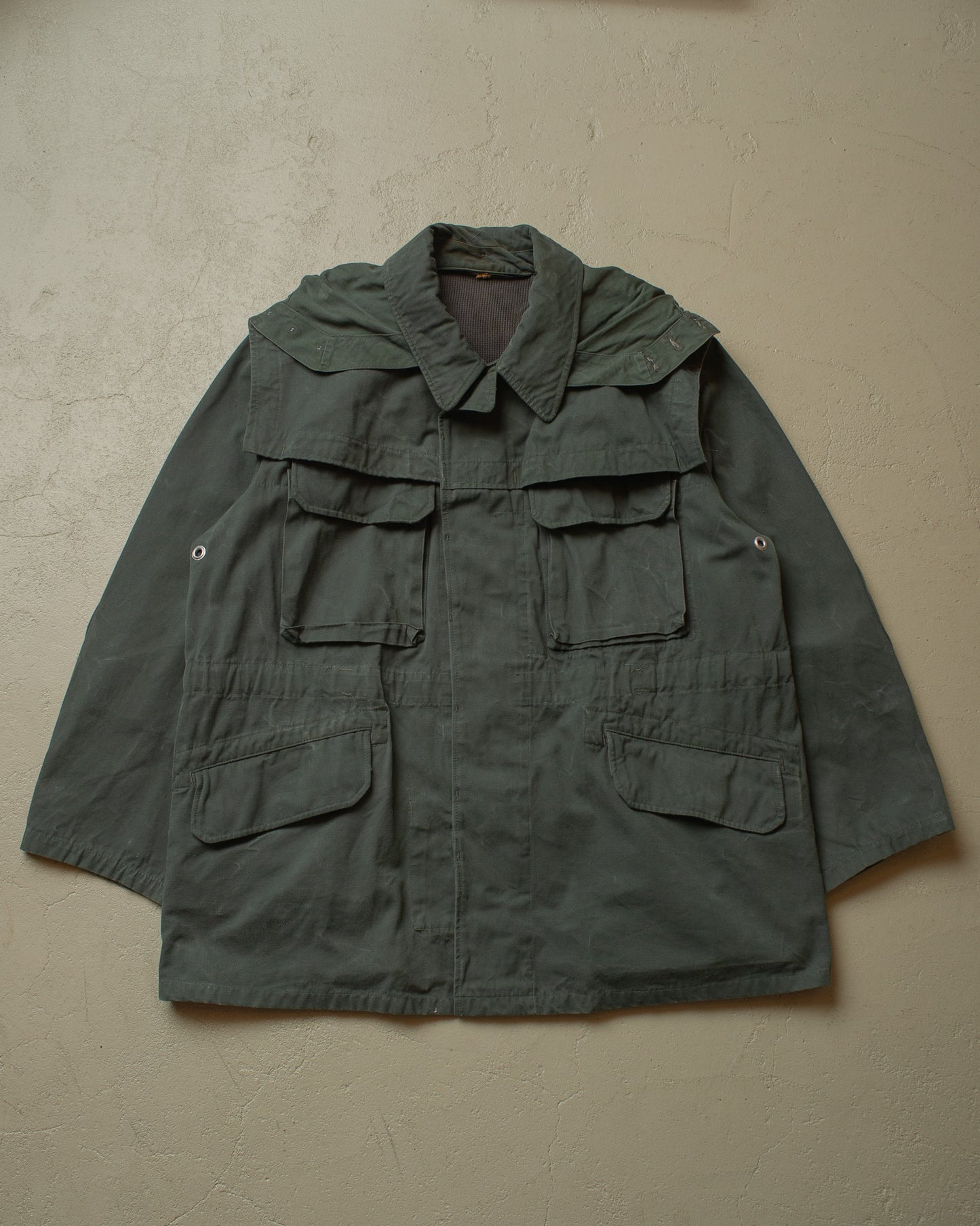 1960s Hooded Utility Jacket green - L/XL
