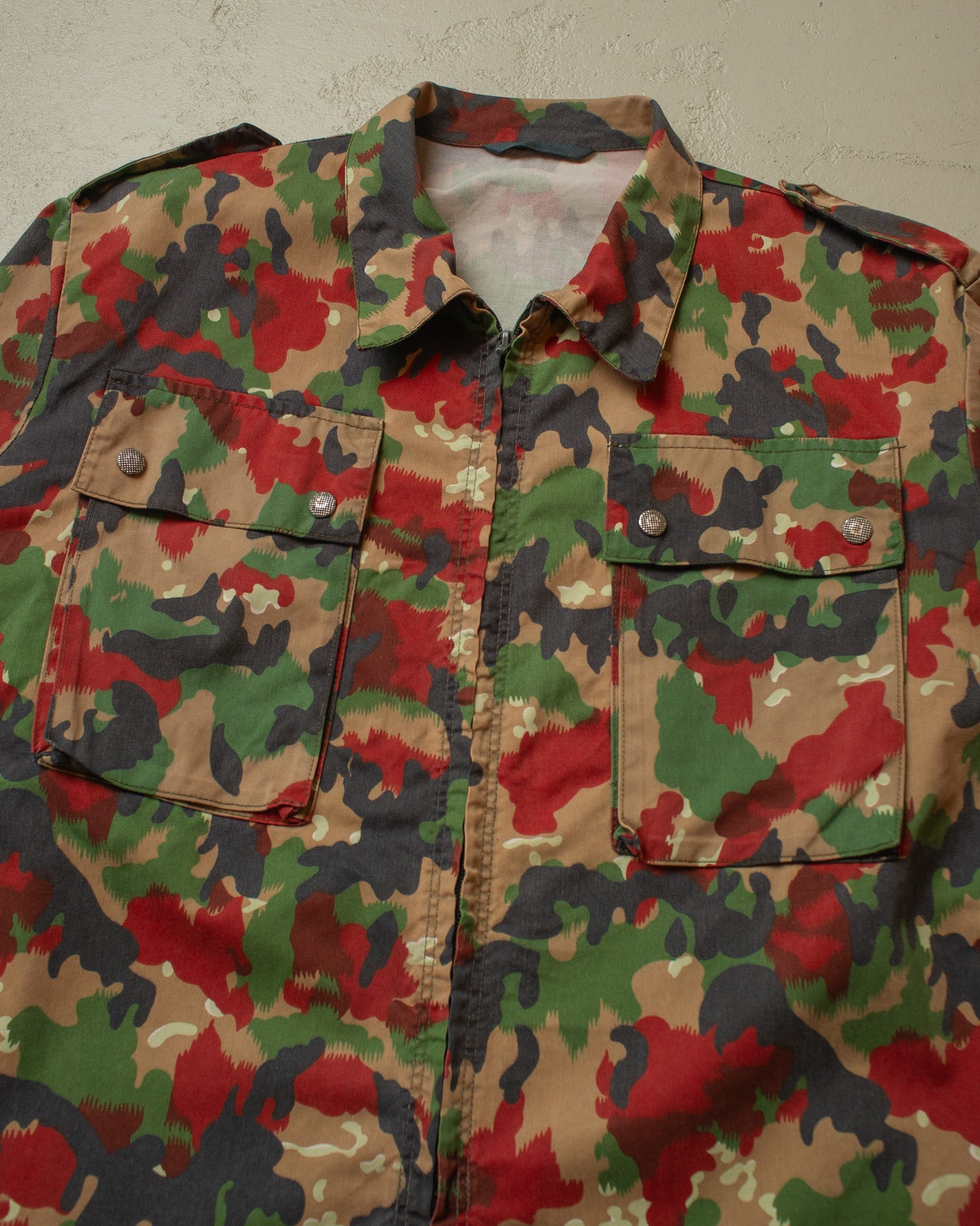 1980s Swiss Army Alpentarn Camouflage Shirt Jacket - XL/XXL