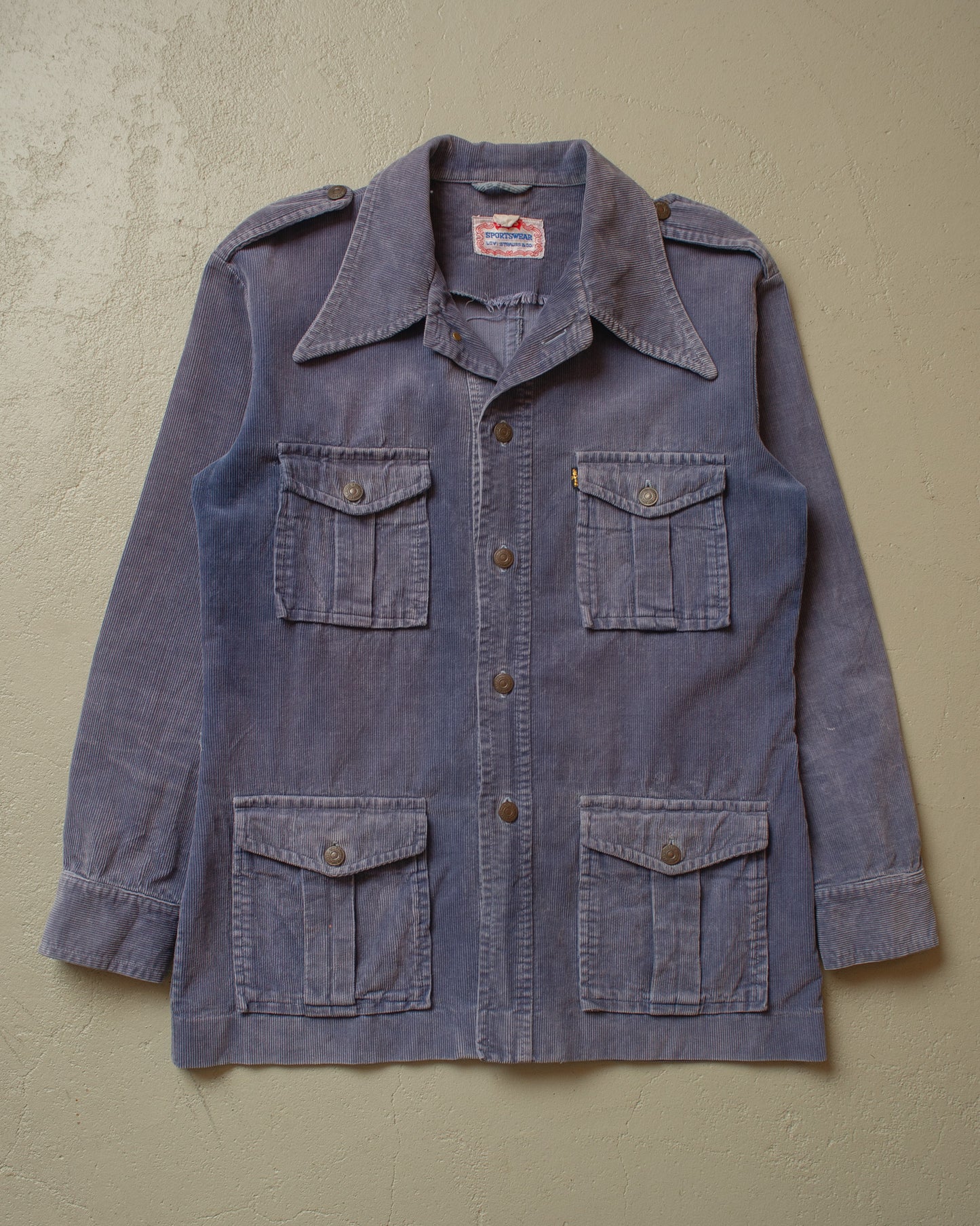 1960s Levi´s Big E Corduroy Safari Jacket faded blue - L/XL