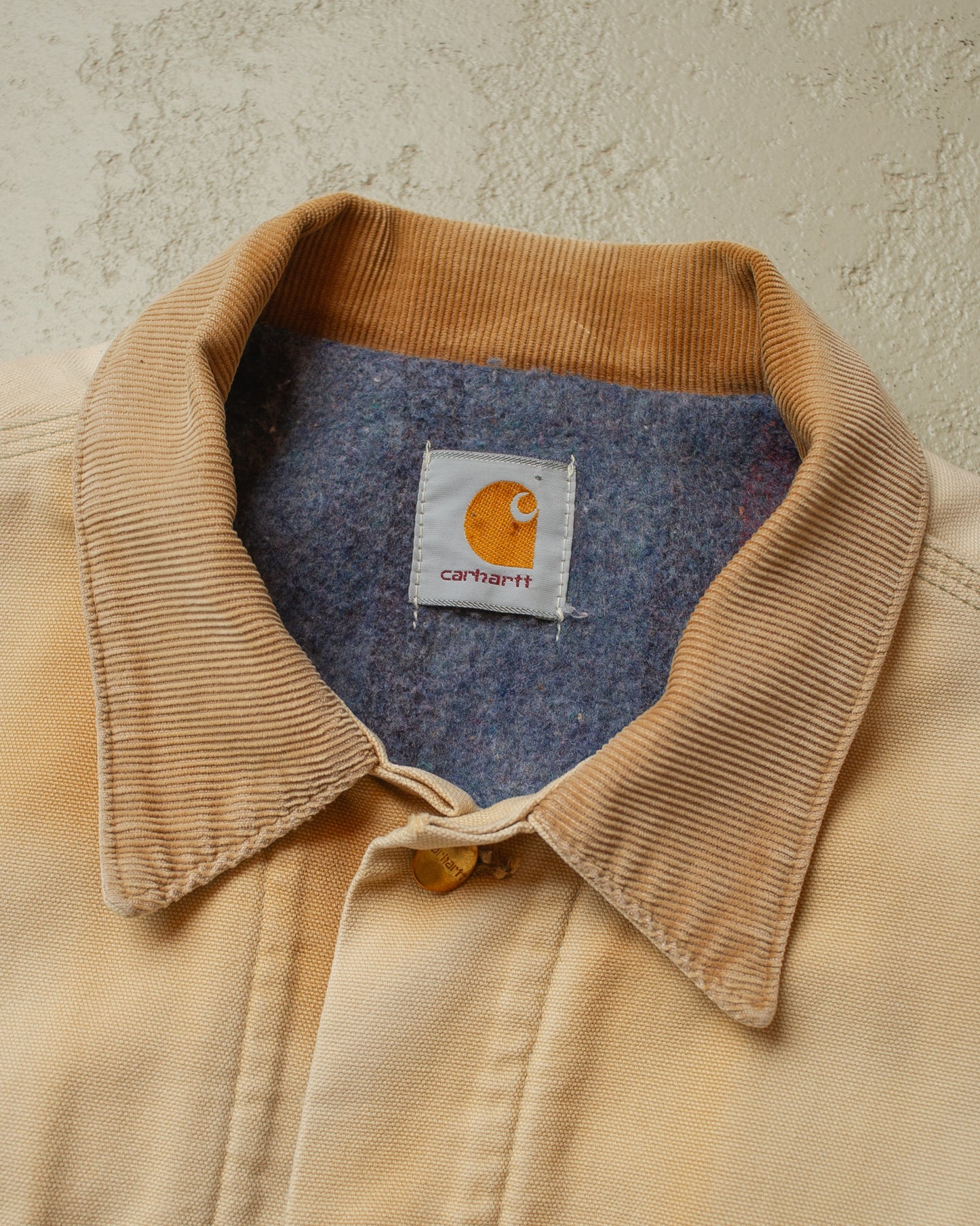 1990s Faded Carhartt lined Trucker Jacket beige - XL/XXL