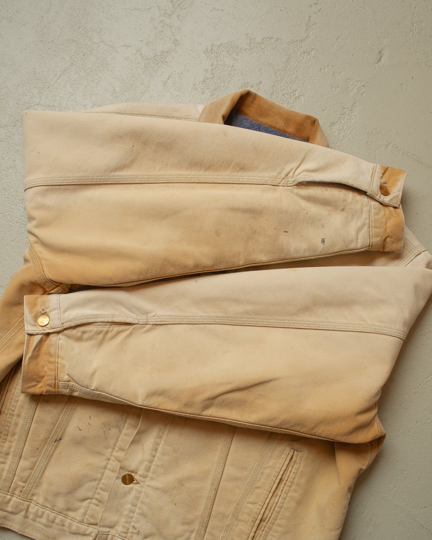 1990s Faded Carhartt lined Trucker Jacket beige - XL/XXL