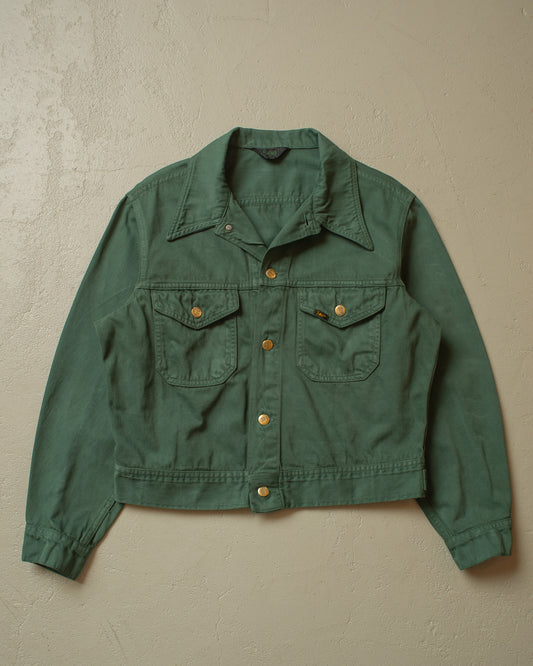 1970s Lee 2 Pocket Overdyed Denim Jacket green - L