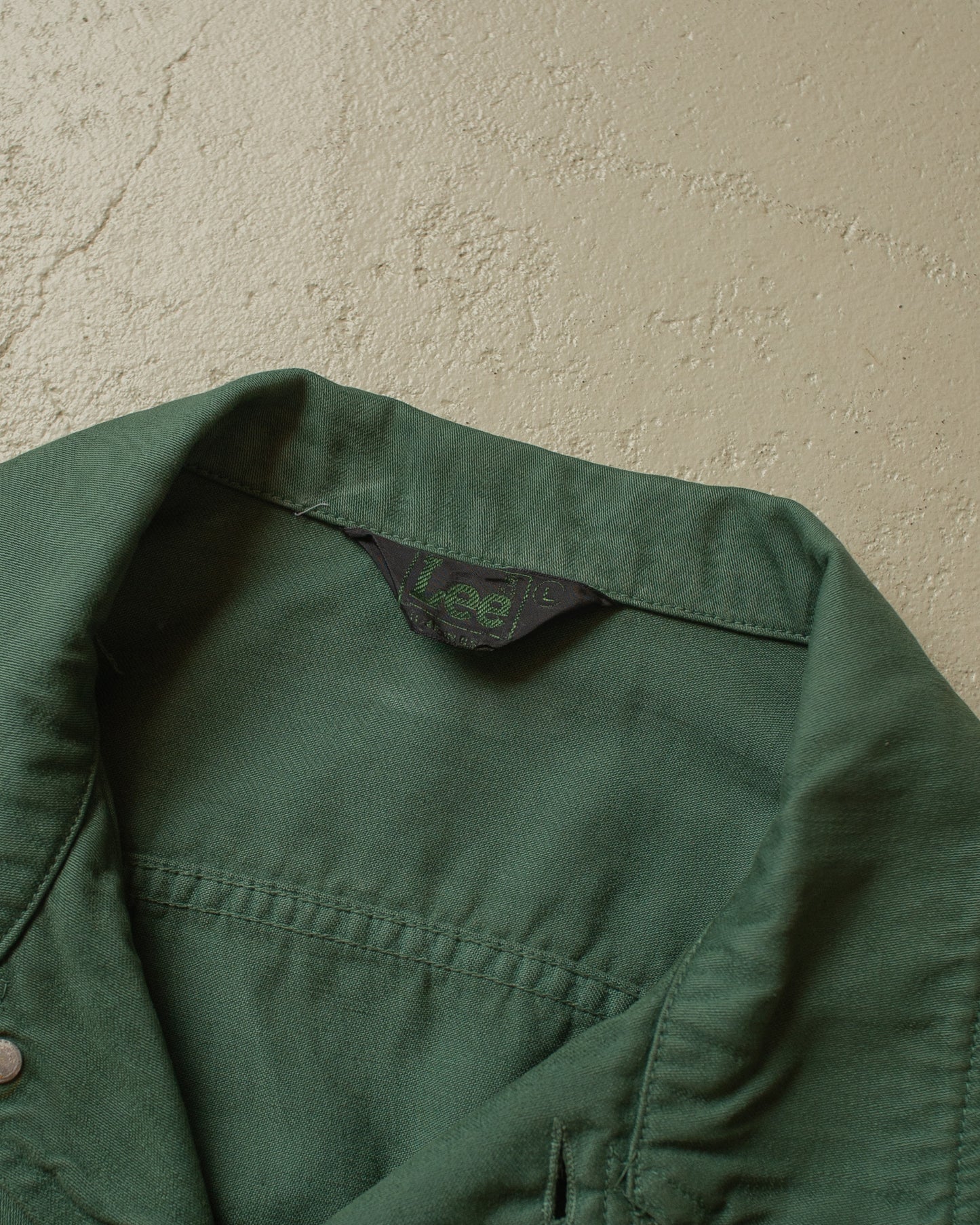 1970s Lee 2 Pocket Overdyed Denim Jacket green - L