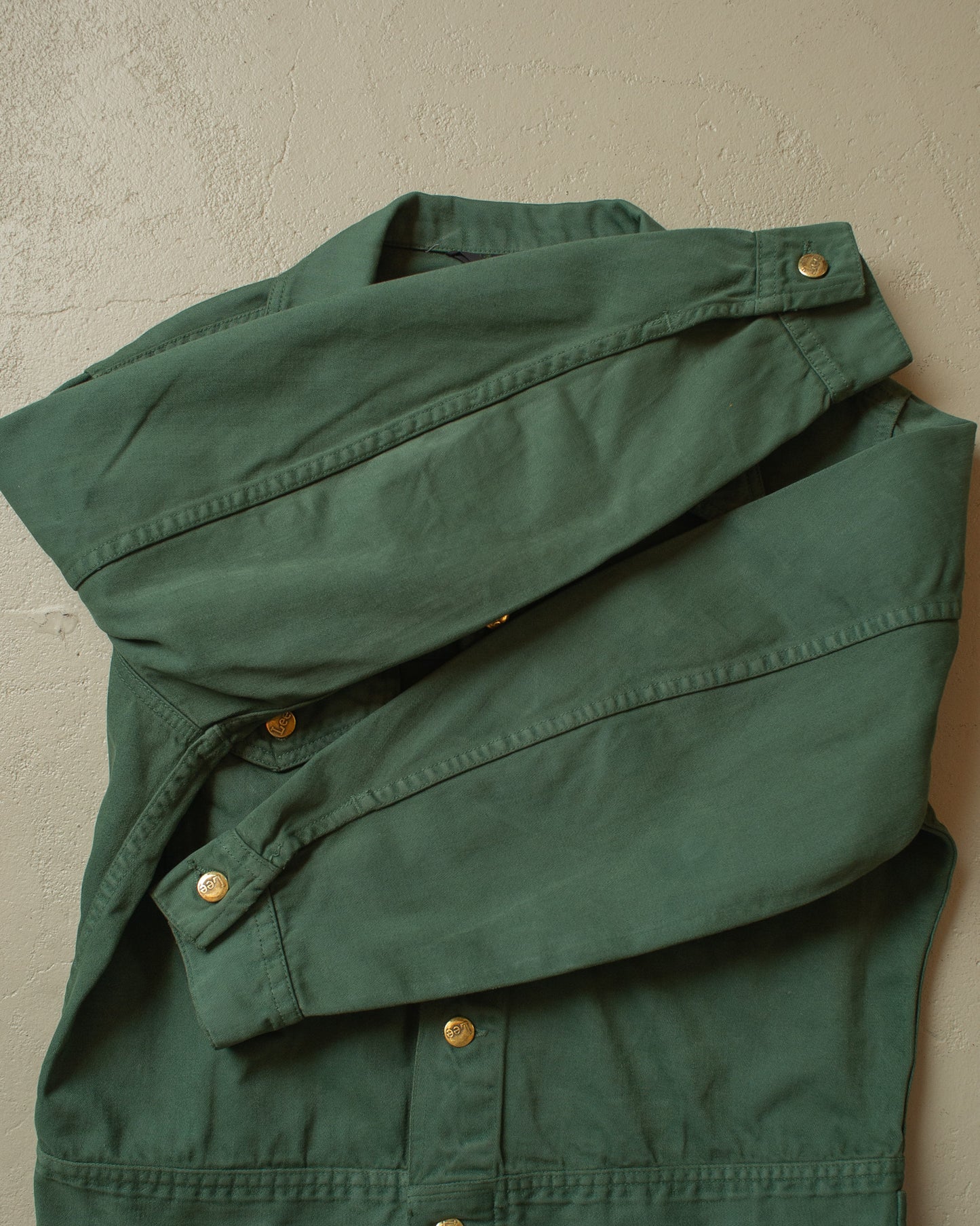 1970s Lee 2 Pocket Overdyed Denim Jacket green - L