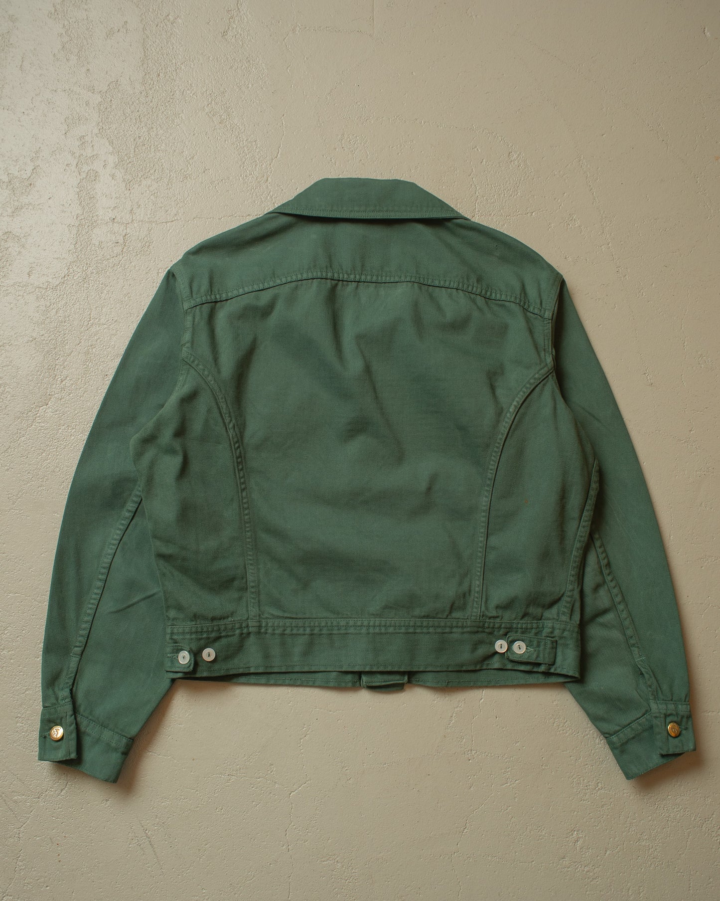1970s Lee 2 Pocket Overdyed Denim Jacket green - L