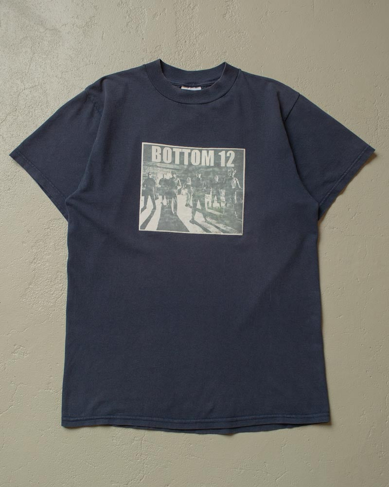 90s Bottom 12 Band T-shirt faded blue - M